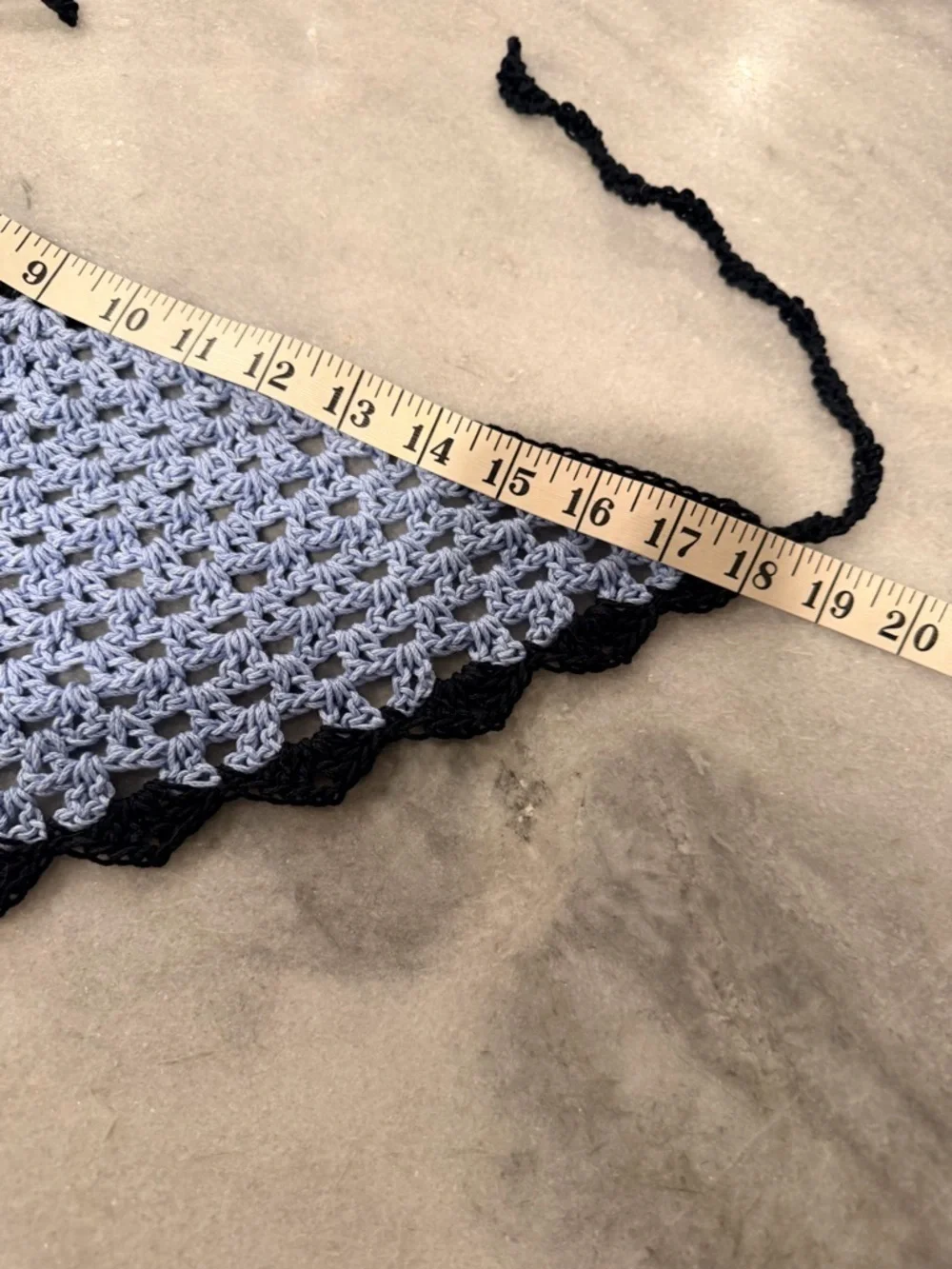 Handmade Crochet Kerchief Head Scarf Cotton Boho Triangle Wrap Fest Cottagecore